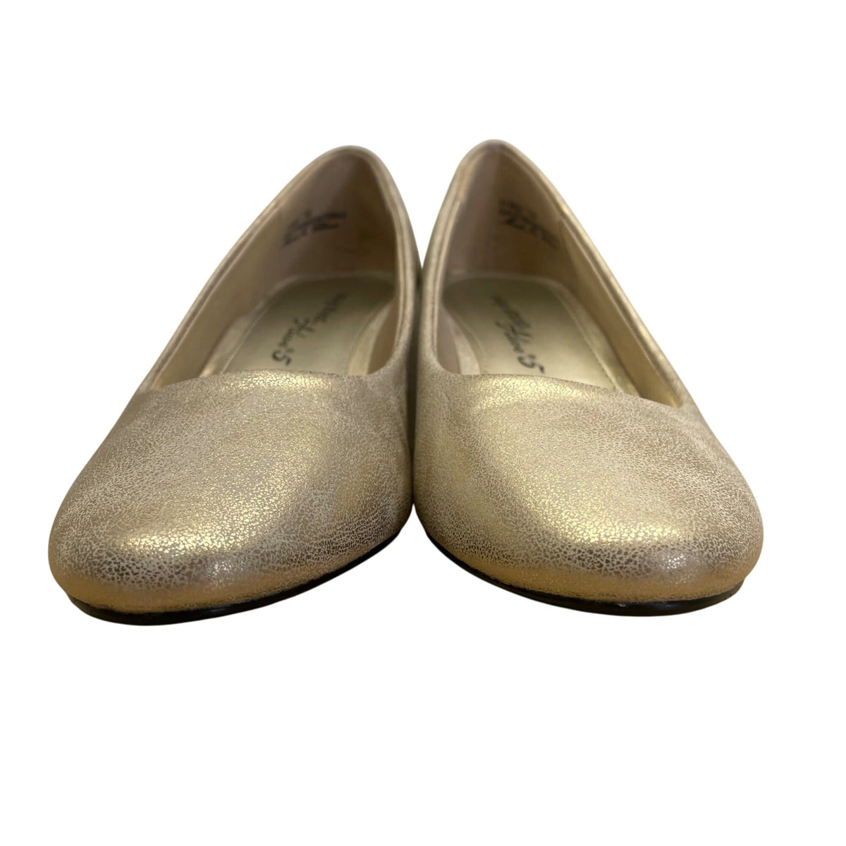 Easy Street Women’s Gold Faux Leather Alive 5 Block Heel Pumps Size 7M