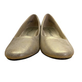 Easy Street Women’s Gold Faux Leather Alive 5 Block Heel Pumps Size 7M