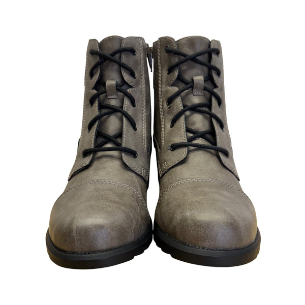 Madden Girl Taupe Lace-Up & Side Zipper With Buckle Detail Dellah Boots Sz 9.5M