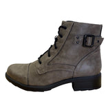 Madden Girl Taupe Lace-Up & Side Zipper With Buckle Detail Dellah Boots Sz 9.5M