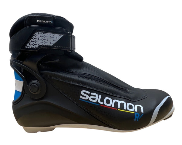 Salomon Black With White & Blue Accents R Prolink Cross Country Ski Boots Sz 13