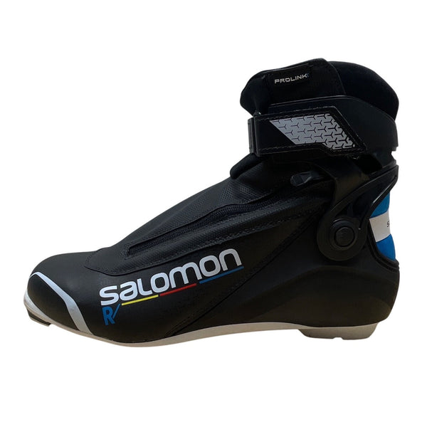 Salomon Black With White & Blue Accents R Prolink Cross Country Ski Boots Sz 13