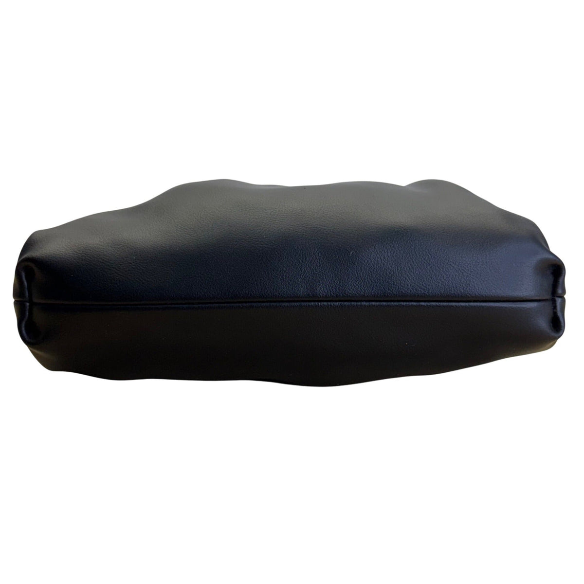 Understated Leather Women’s Black Leather With Tassel Detail & Gold Chain Clutch