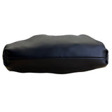 Understated Leather Women’s Black Leather With Tassel Detail & Gold Chain Clutch