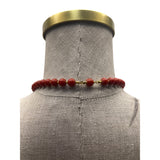 Vintage Red Beaded Necklace With Graduated Beads & Gold-Tone Clasp