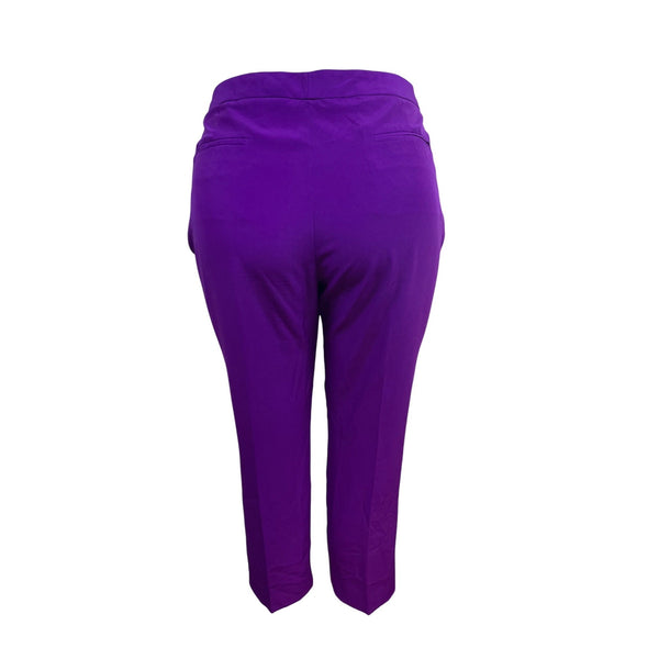 Antonio Melani Women's Purple Cropped Trousers With Side & Back Pockets Sz 10