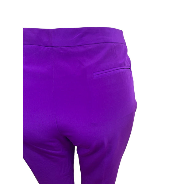Antonio Melani Women's Purple Cropped Trousers With Side & Back Pockets Sz 10