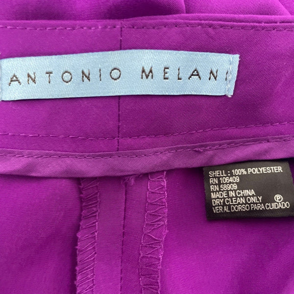 Antonio Melani Women's Purple Cropped Trousers With Side & Back Pockets Sz 10