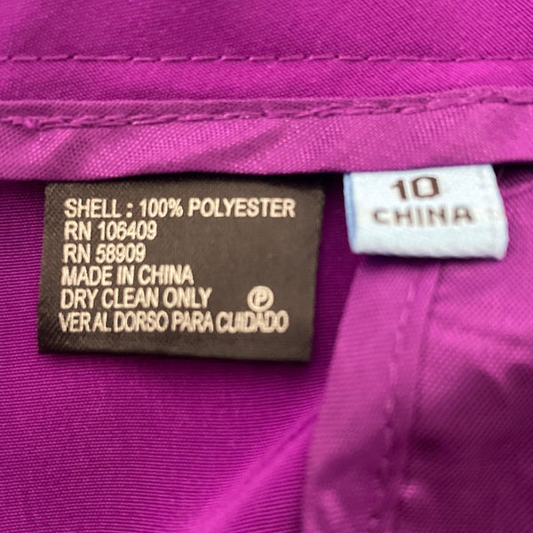 Antonio Melani Women's Purple Cropped Trousers With Side & Back Pockets Sz 10
