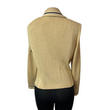 St. John Collection Knitted Beige Button-Up Womens Blazer Jacket Beige Sz 8