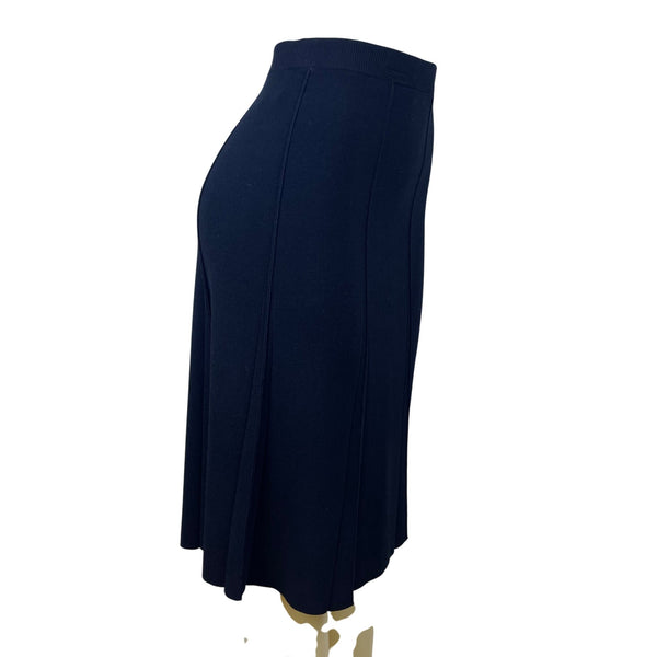 Marisa Christina Women’s Black Rayon & Nylon Midi Skirt Pull-On Size M