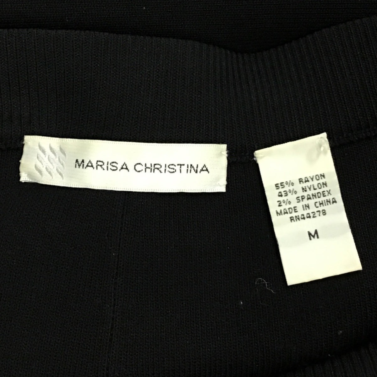 Marisa Christina Women’s Black Rayon & Nylon Midi Skirt Pull-On Size M