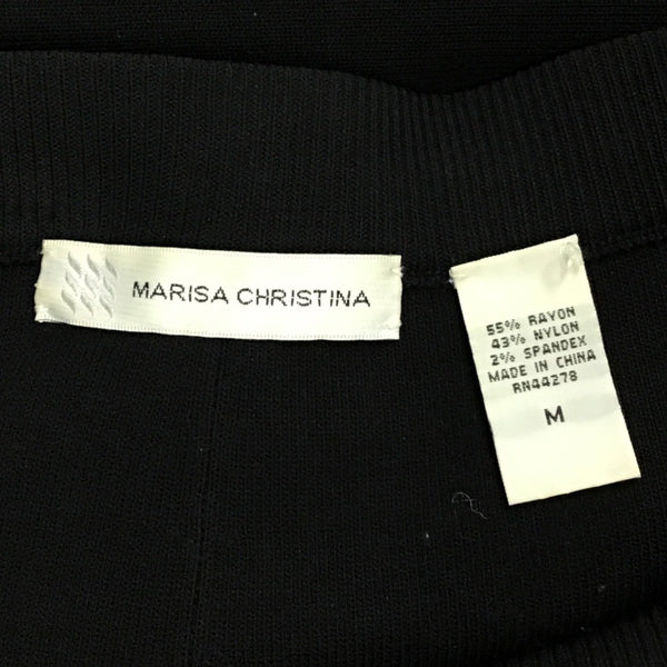 Marisa Christina Women’s Black Rayon & Nylon Midi Skirt Pull-On Size M