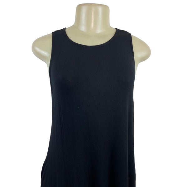 Socialite Black Sleeveless Tank Dress Relaxed Fit Round Neckline Sz M - New