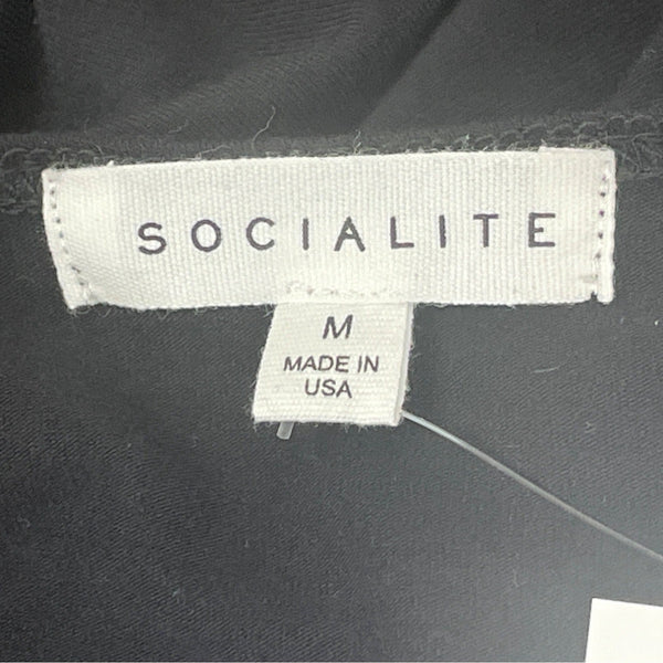 Socialite Black Sleeveless Tank Dress Relaxed Fit Round Neckline Sz M - New