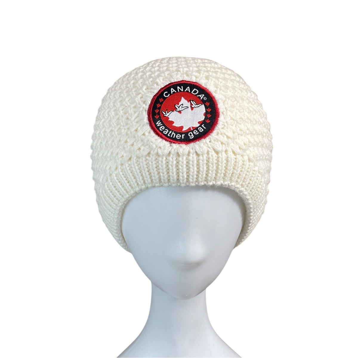Canada Weather Gear Knit Beanie Hat With Fleece Lining & Logo Patch