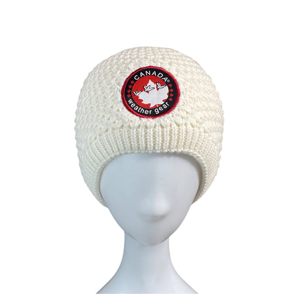 Canada Weather Gear Knit Beanie Hat With Fleece Lining & Logo Patch