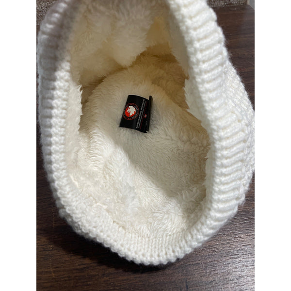 Canada Weather Gear Knit Beanie Hat With Fleece Lining & Logo Patch