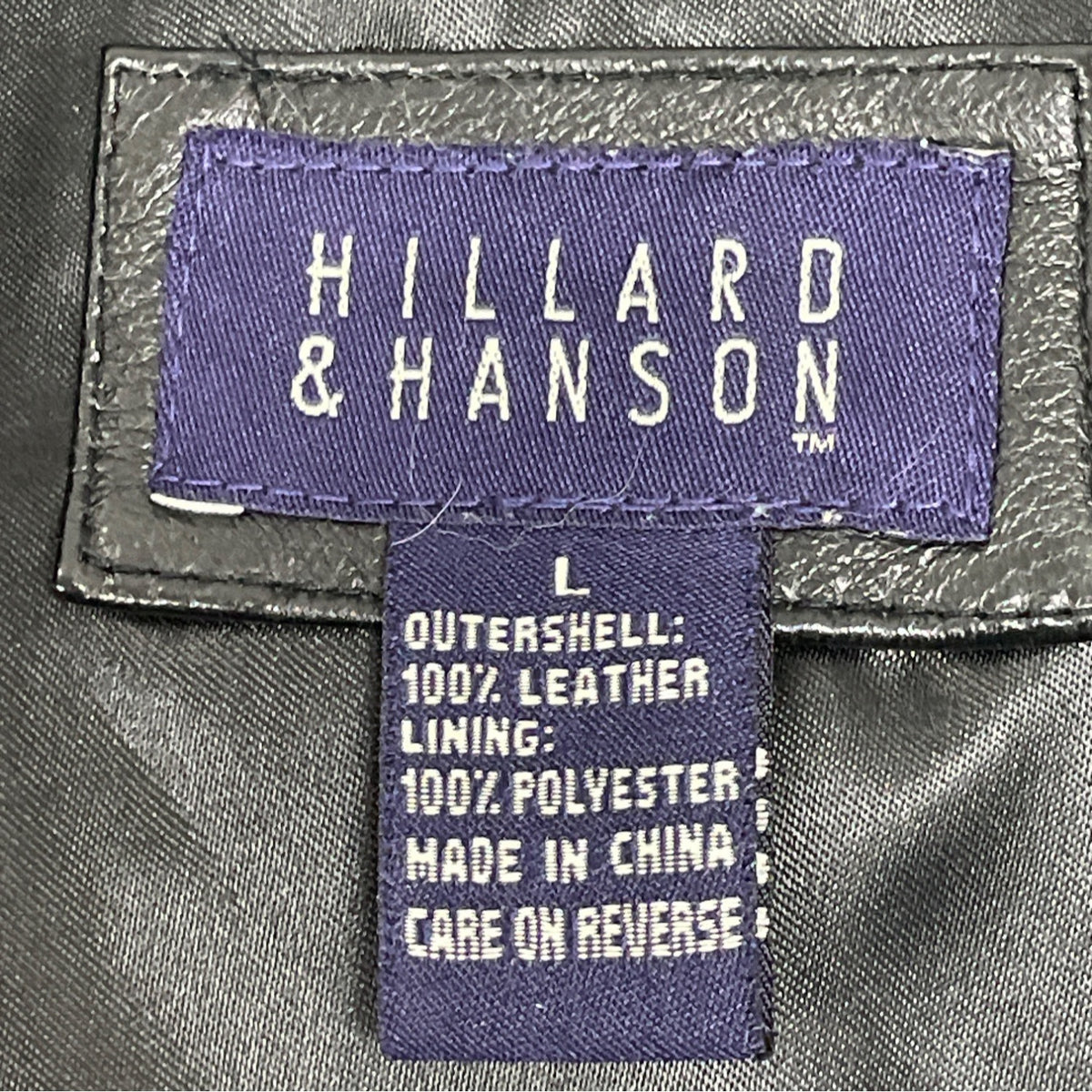 Hillard & Hanson Women Black Leather Blazer Jacket Outer & Polyester Lining Size L