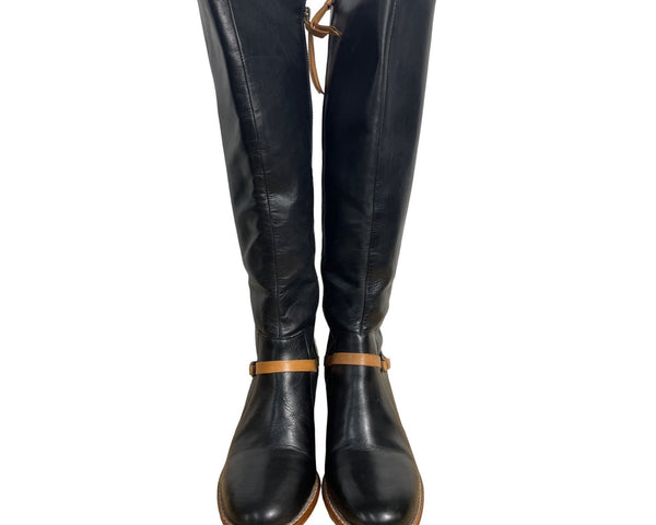 Schuler & Sons Philadelphia Women's Black High Leather Boots Size 8 - EUC