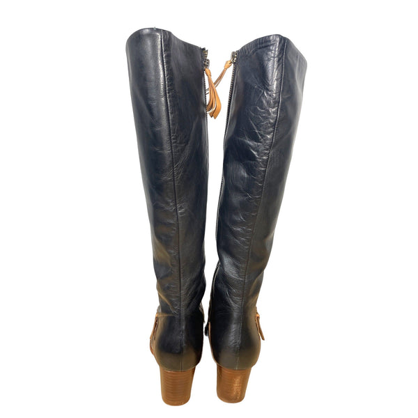 Schuler & Sons Philadelphia Women's Black High Leather Boots Size 8 - EUC