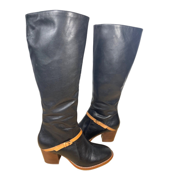 Schuler & Sons Philadelphia Women's Black High Leather Boots Size 8 - EUC