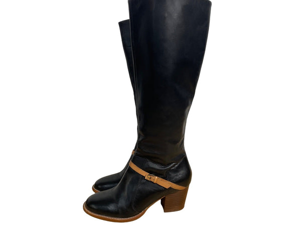 Schuler & Sons Philadelphia Women's Black High Leather Boots Size 8 - EUC