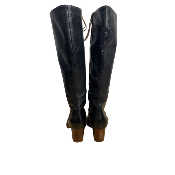 Schuler & Sons Philadelphia Women's Black High Leather Boots Size 8 - EUC