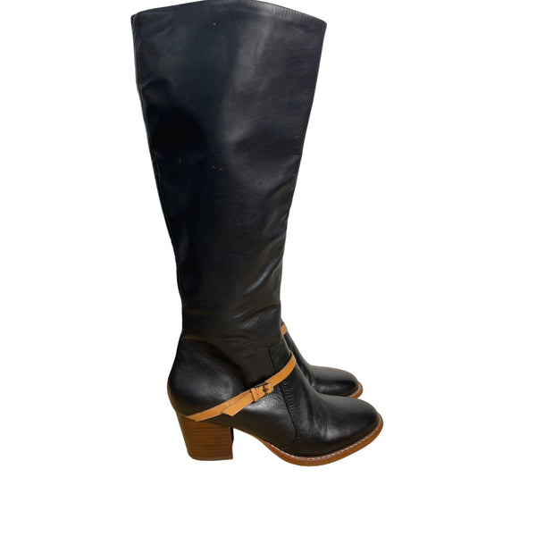 Schuler & Sons Philadelphia Women's Black High Leather Boots Size 8 - EUC