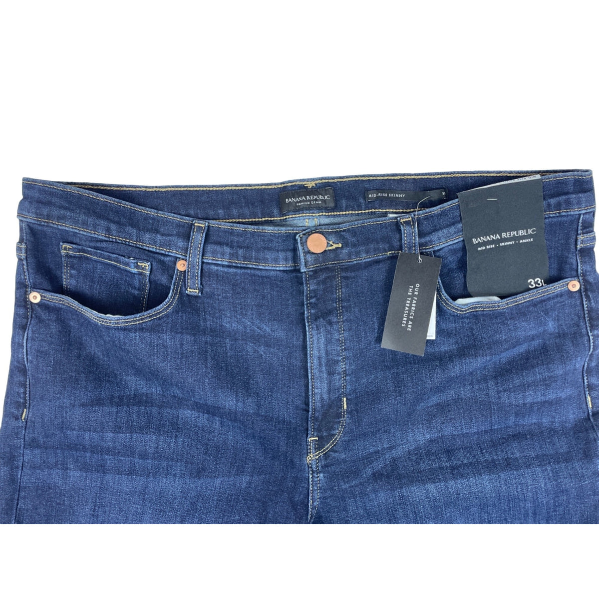 Banana Republic Mens 33x30 Tapered Indigo Jeans New