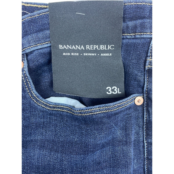 Banana Republic Mens 33x30 Tapered Indigo Jeans New