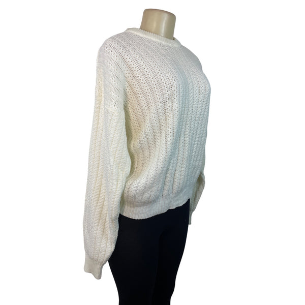 Van Heusen Womens White Knit Sweater Size M