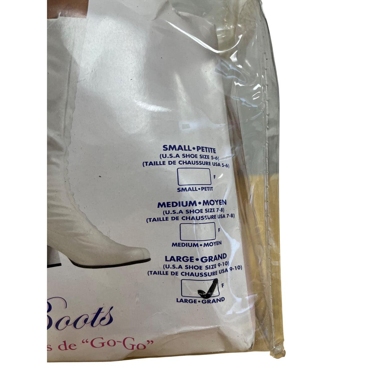 Secret Wishes Womens White Go-Go Boots Costume Accessory Large Size U.S.A Shoe Size 9-10