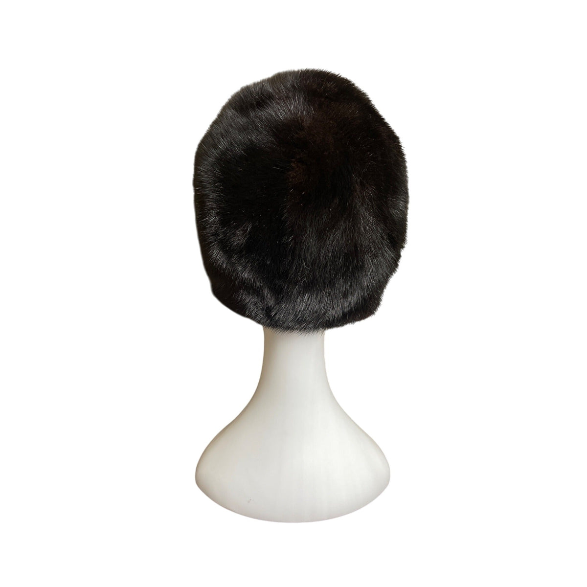 Vintage Claire Of Cameo New York Black Mink Fur Womens Pillbox Hat