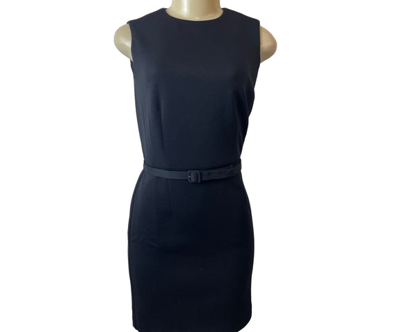 Ann Taylor Womens Black Sleeveless Belted Sheath Dress Sz 0 - New
