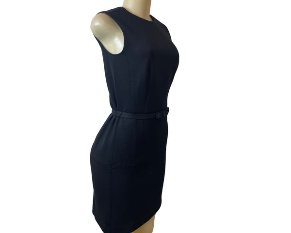 Ann Taylor Womens Black Sleeveless Belted Sheath Dress Sz 0 - New