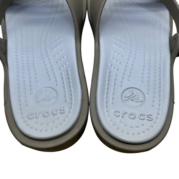Crocs Women’s Taupe Grey Rubber Lightweight Slip-On Slide Sandals Size 7