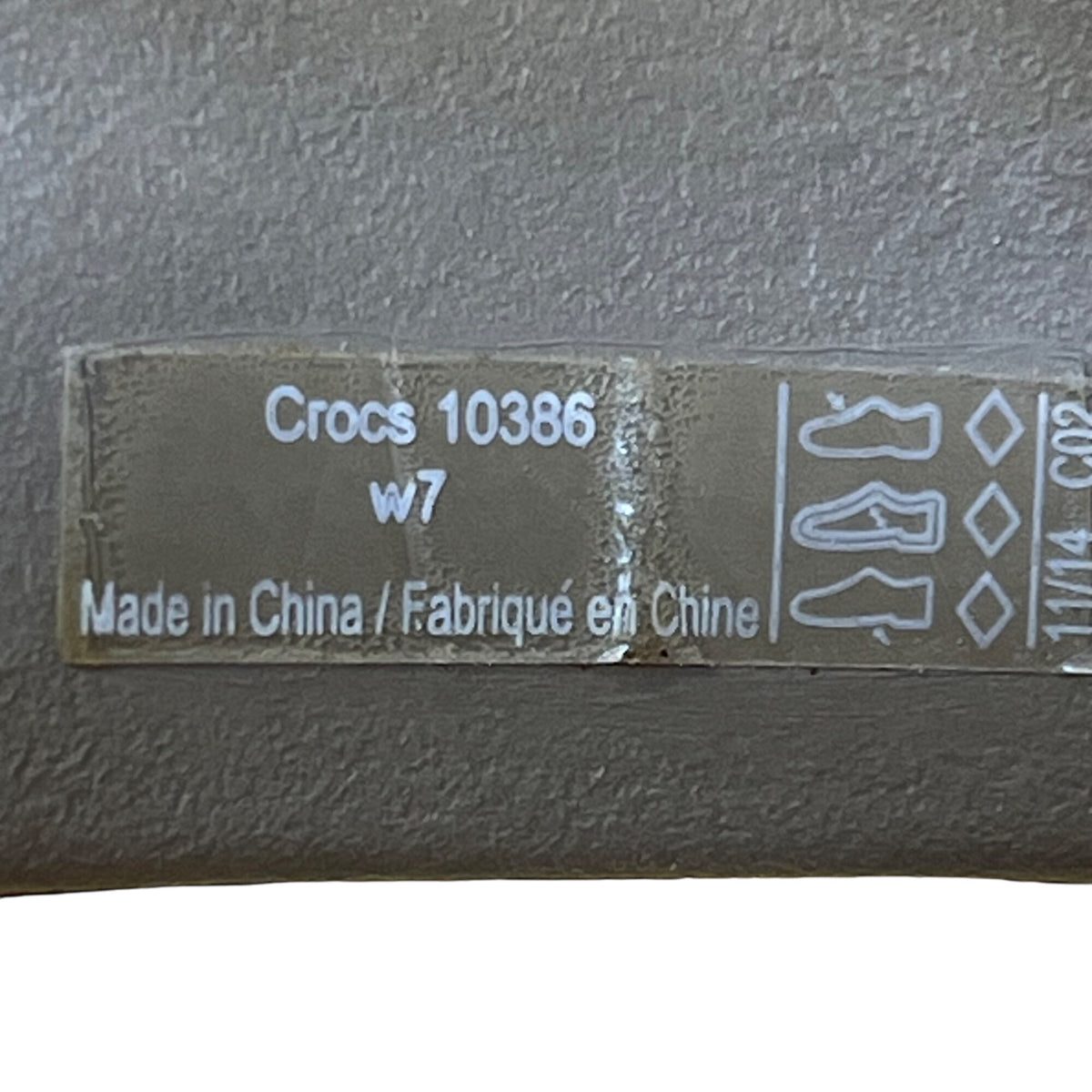 Crocs Women’s Taupe Grey Rubber Lightweight Slip-On Slide Sandals Size 7