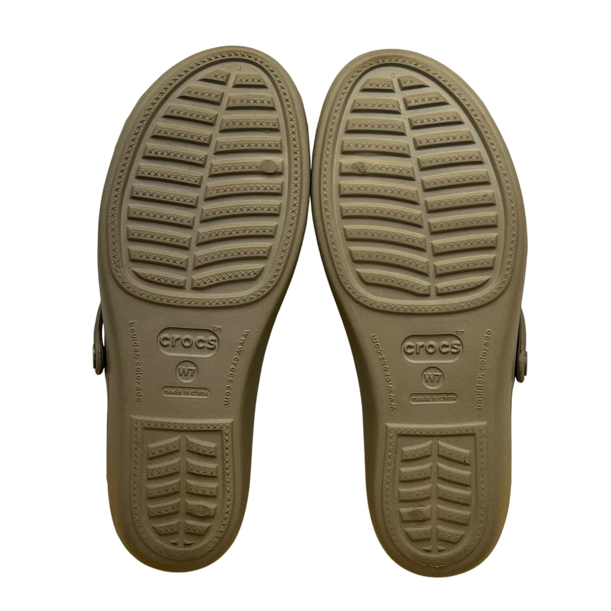 Crocs Women’s Taupe Grey Rubber Lightweight Slip-On Slide Sandals Size 7