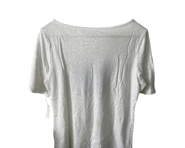 Talbots Womens White Embroidered Butterfly T-Shirt Size S NWT