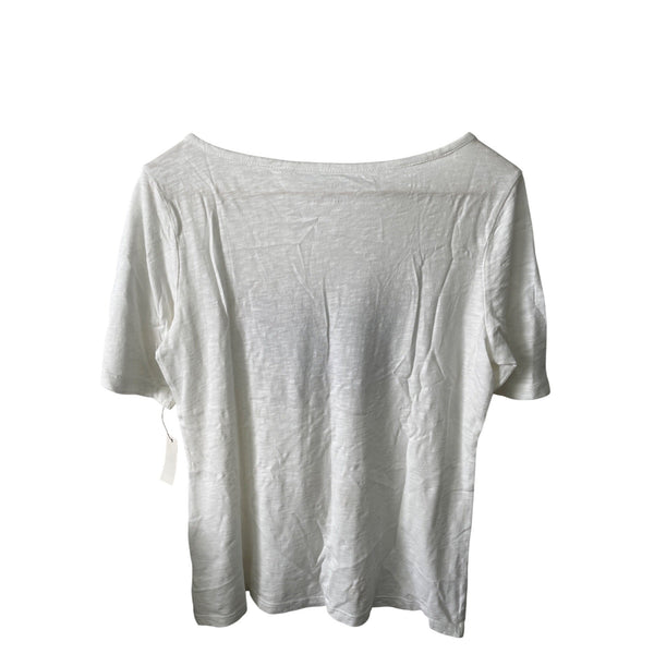 Talbots Womens White Embroidered Butterfly T-Shirt Size S NWT