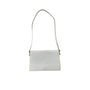 Vintage White Leather Shoulder Bag With Gold Hardware