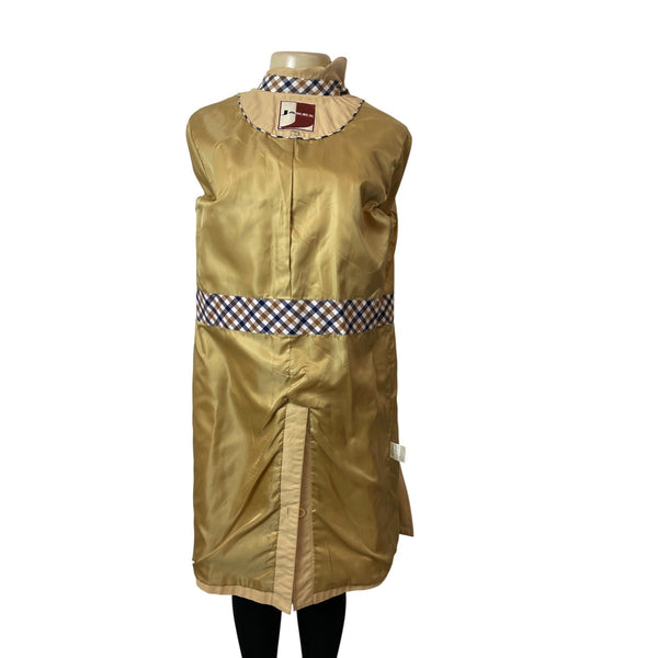 Jaket Womens Beige Double-Breasted Trench Coat With Belt Size Medium