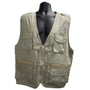 Mens Olive Green Outdoor Utility Vest With Pockets & Zipper Closure Size L
