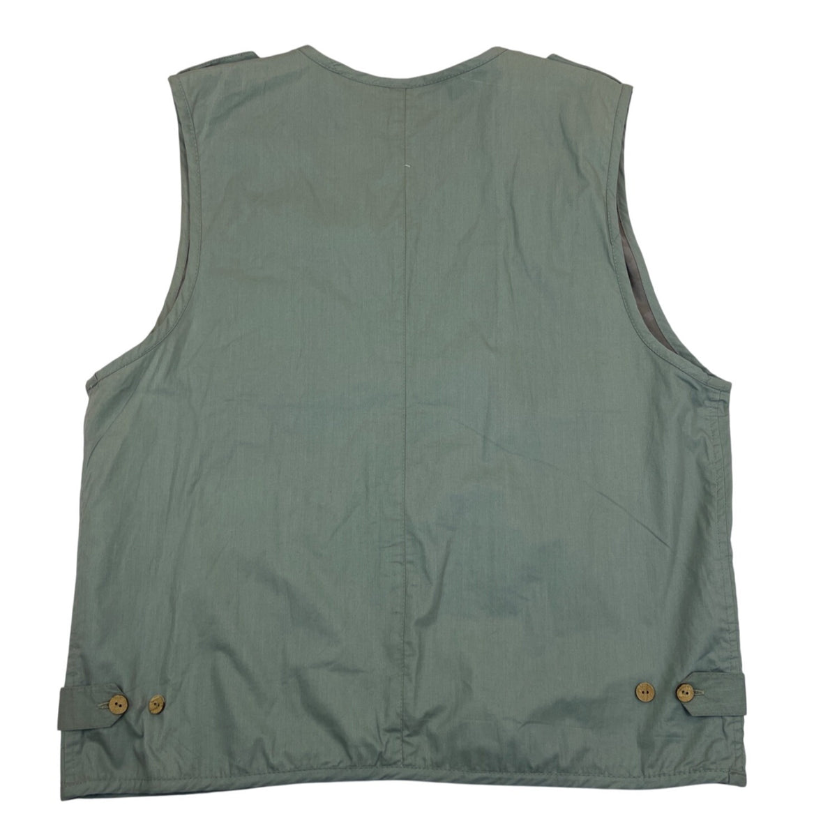 Mens Olive Green Outdoor Utility Vest With Pockets & Zipper Closure Size L