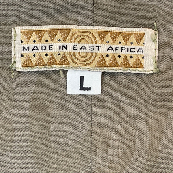 Mens Olive Green Outdoor Utility Vest With Pockets & Zipper Closure Size L