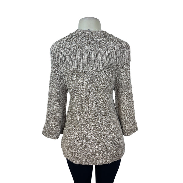 One Girl Who Women's Beige Button Cardigan Sweater Cozy Knit Size M