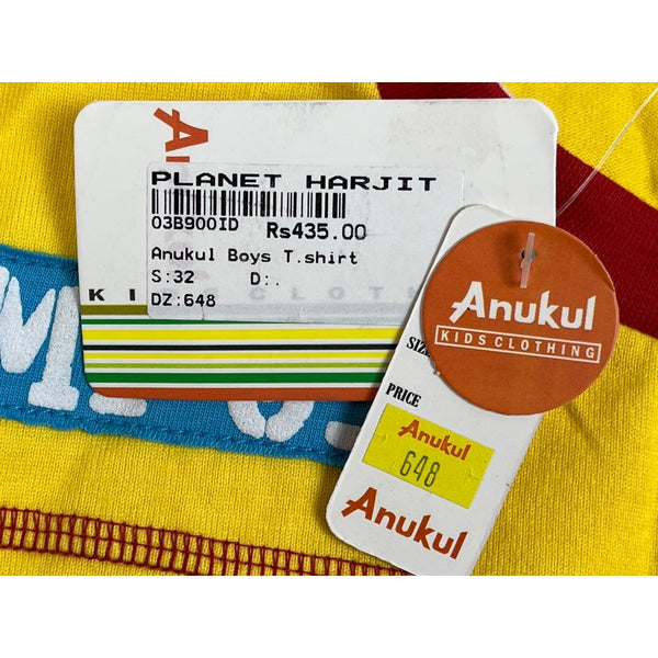 Anukul Youth Boy's Yellow Camp 05 Long Sleeve Shirt Sz 32Y