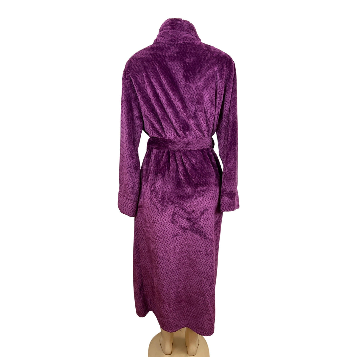 Chapter Club Womens Magenta Chevron Plush Bathrobe Size M/L - New