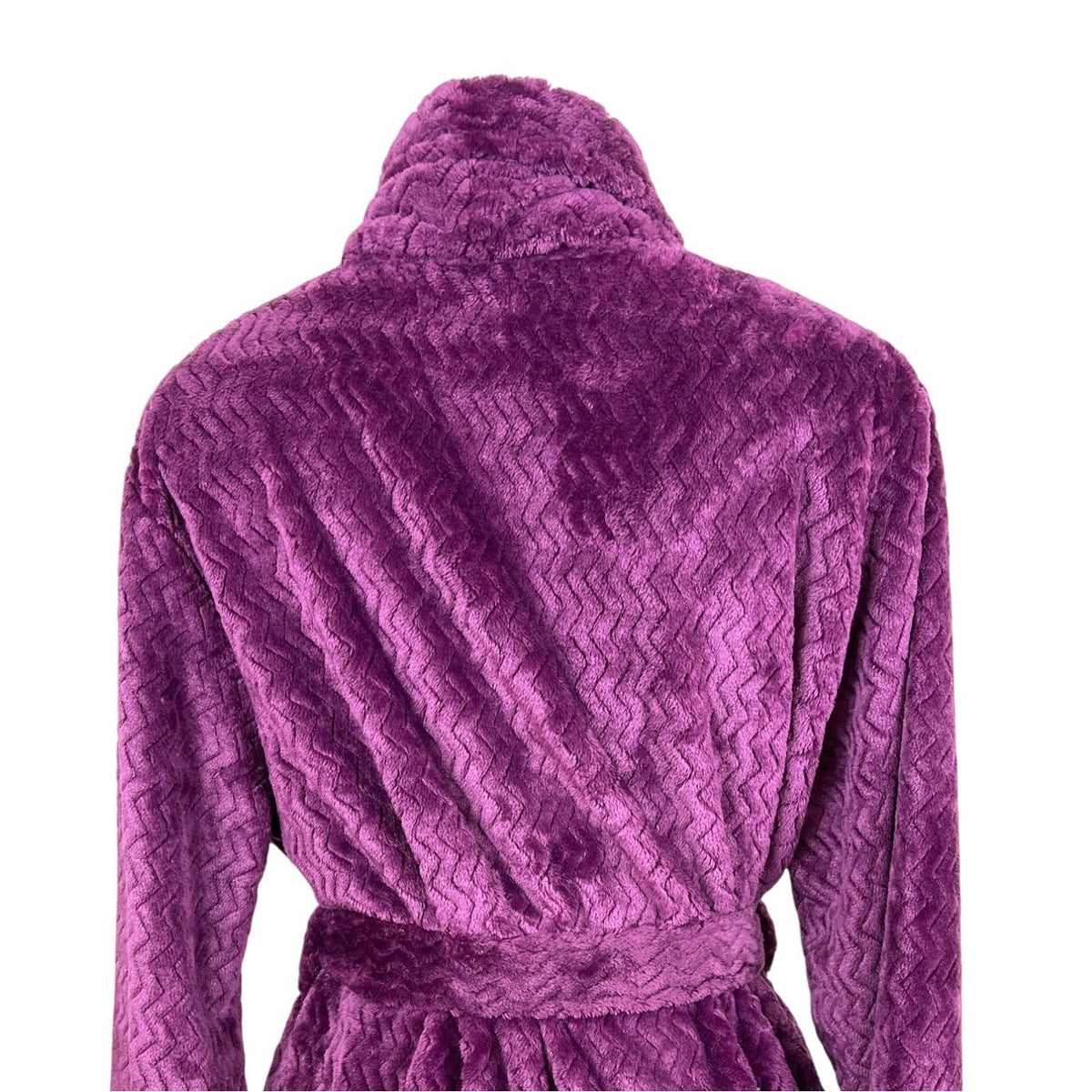Chapter Club Womens Magenta Chevron Plush Bathrobe Size M/L - New